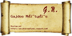 Gajdos Mátyás névjegykártya