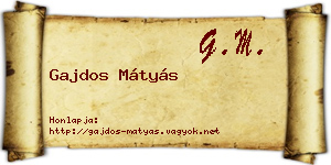 Gajdos Mátyás névjegykártya