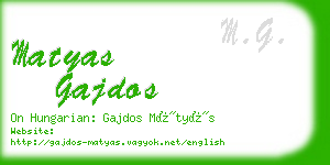 matyas gajdos business card